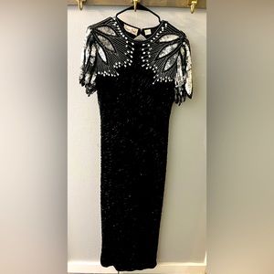 VINTAGE 80s fully beaded gown